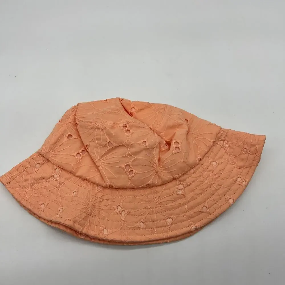 Isaac Mizrahi Live! Eyelet Bucket Hat Peach, One Size